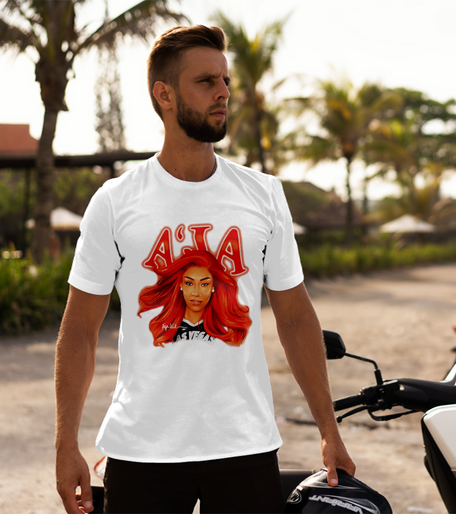 A'ja Wilson Aces Las Vegas Playa Society T-Shirt