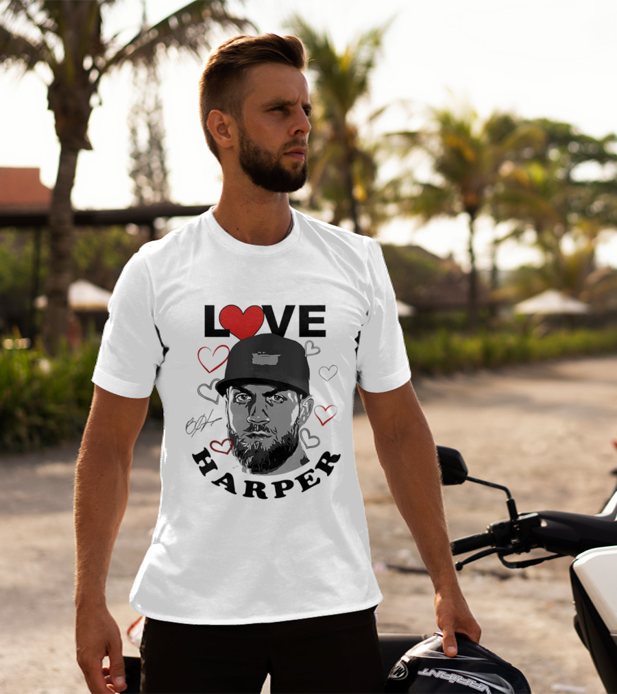 Love Bryce Harper Philadelphia Phillies Baseball Heart T-Shirt