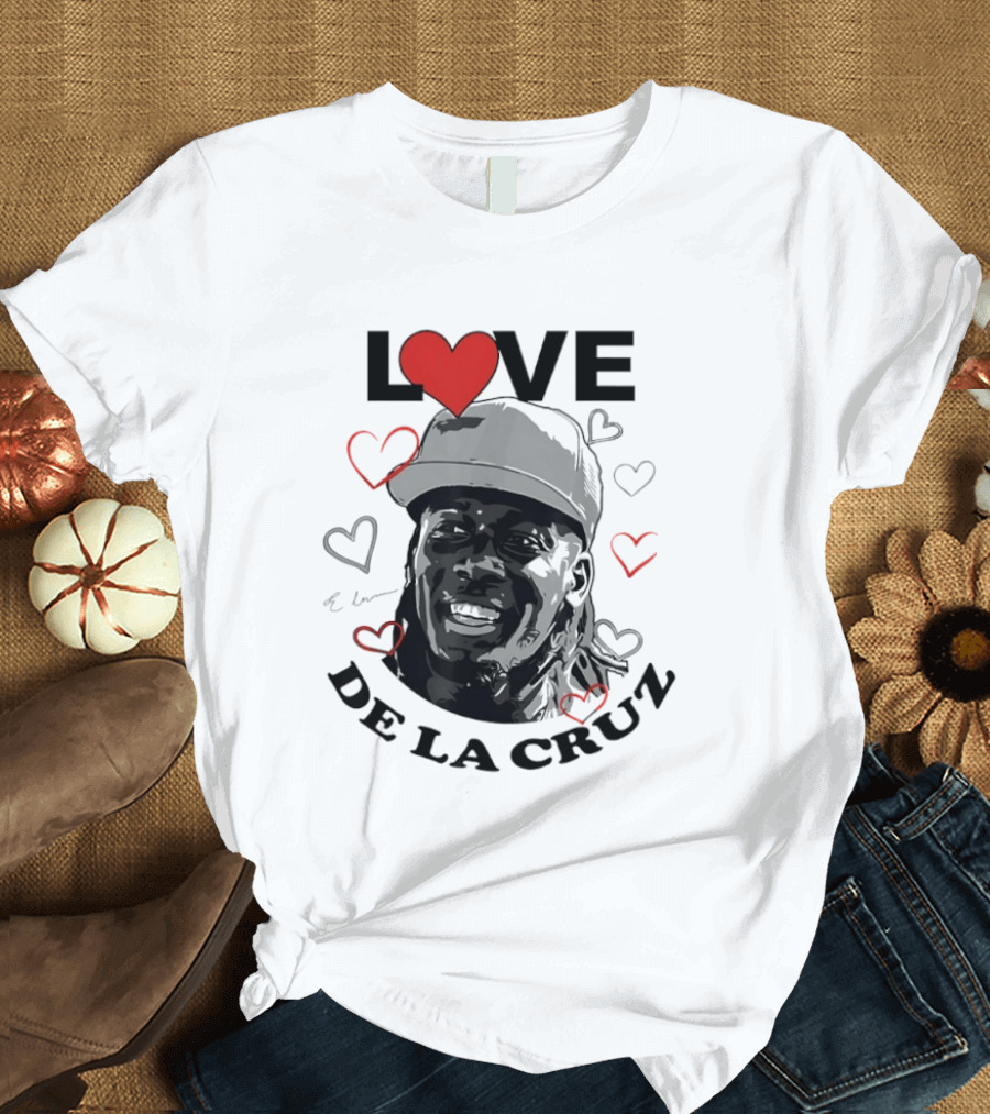Love Heart Design Elly De La Cruz Cincinnati Reds Baseball T-Shirt