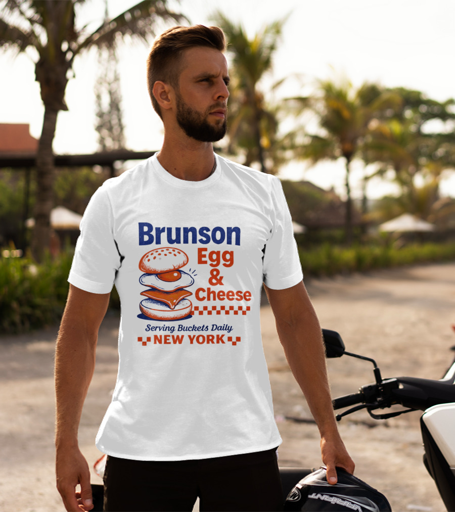Brunson Egg & Cheese Serving Buckets Daily New York Knicks NBA T-Shirt