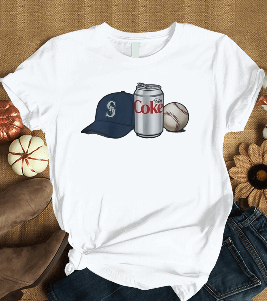 Mariners Diet Coke Baseball Cap And Ball T-Shirt