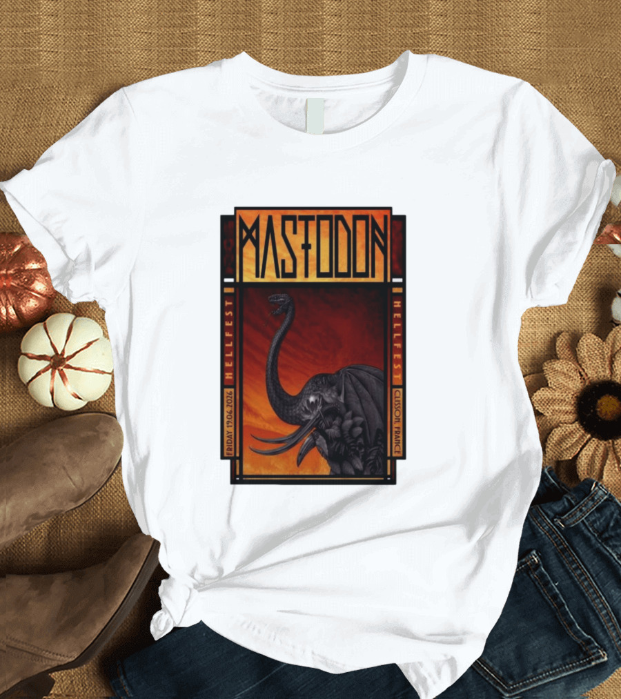 Mastodon Hellfest Clisson France June 19 2026 Dragon T-Shirt