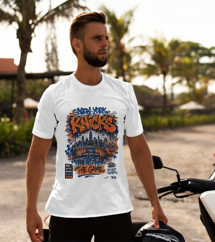 New York Knicks MSG Madison Square Garden 34th Street Graffiti T-Shirt
