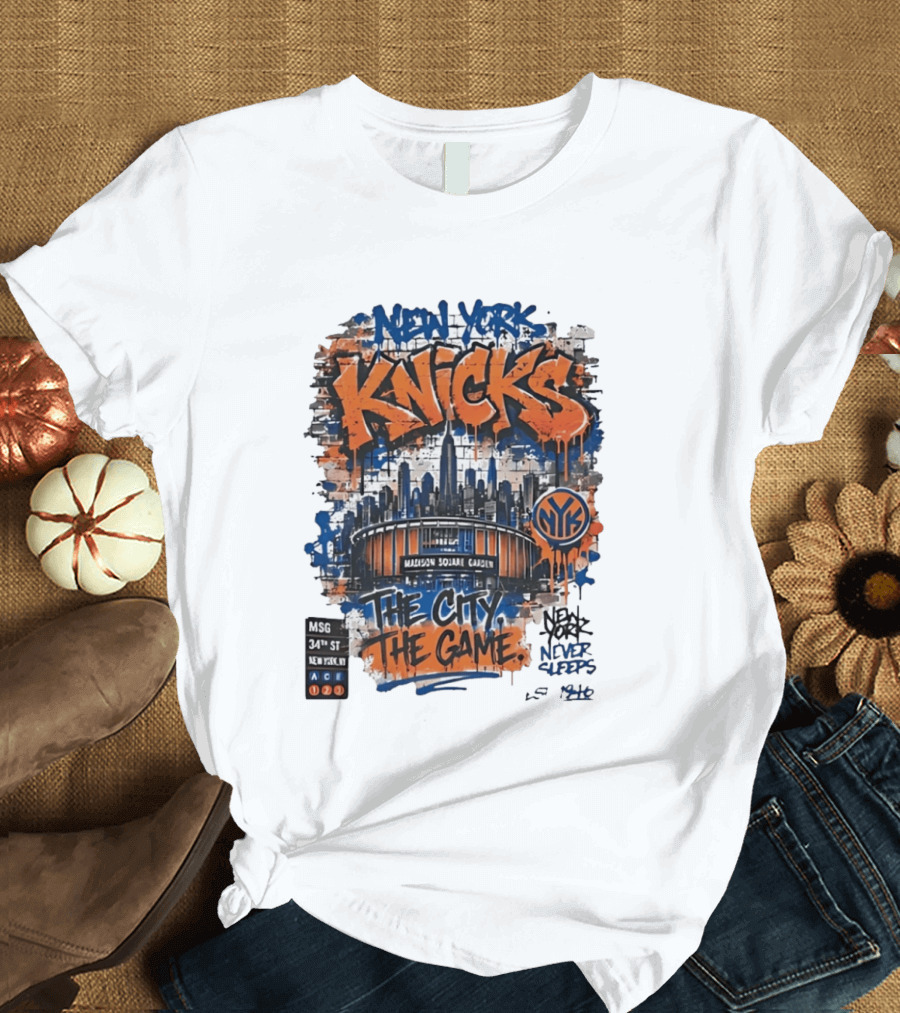 New York Knicks MSG Madison Square Garden 34th Street Graffiti T-Shirt