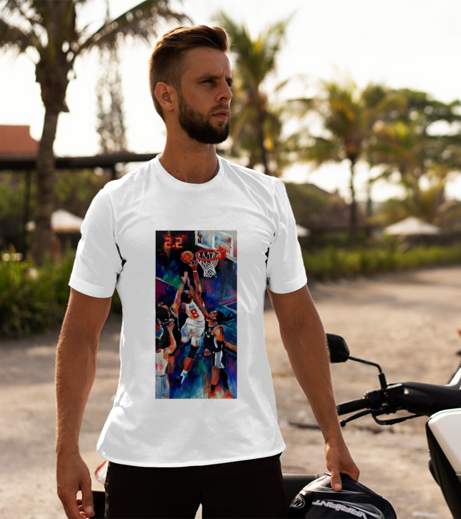 OG Anunoby Tip In 2.2 New York Knicks NBA Basketball Player Action T-Shirt
