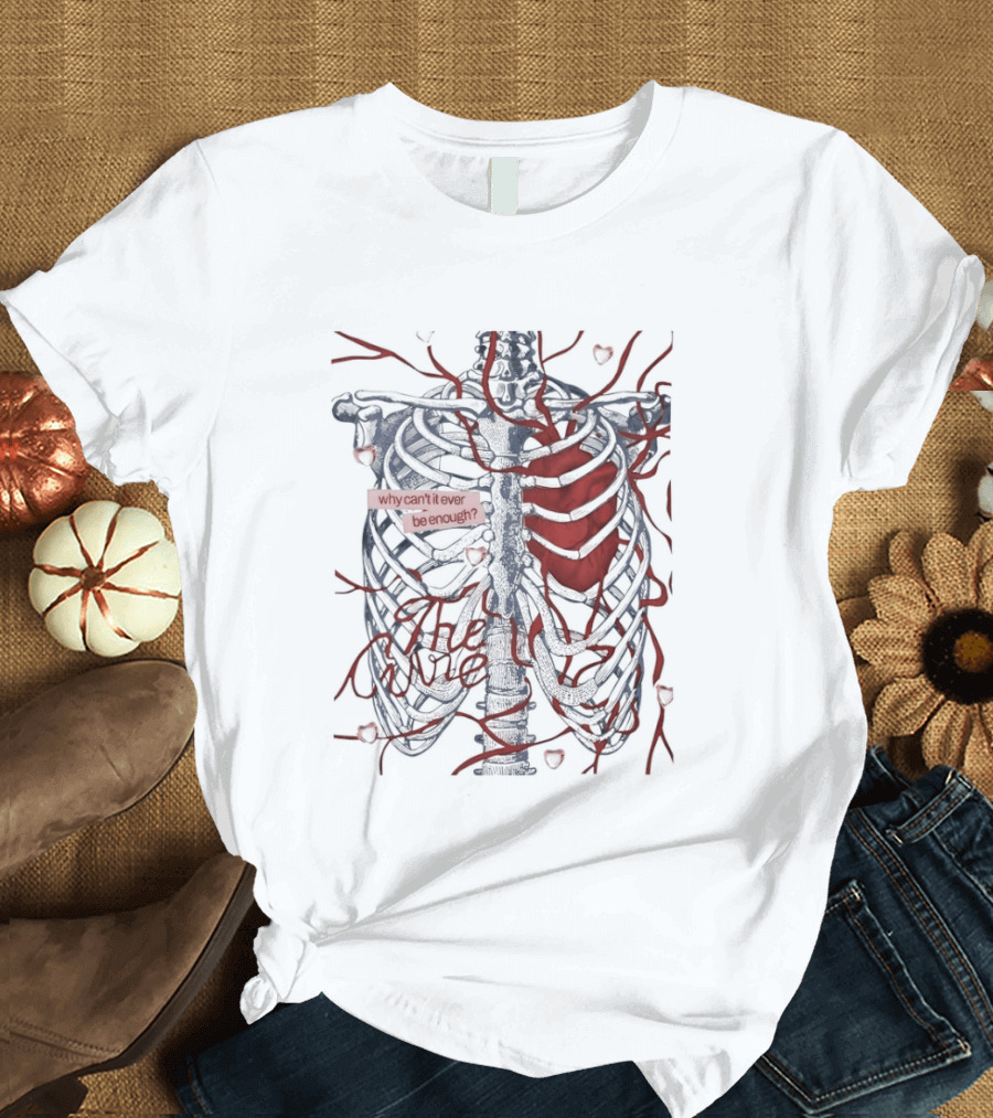 Olivia Rodrigo The Cure Why Can't I Ever Be Enough Skeleton Ribs Heart T-Shirt