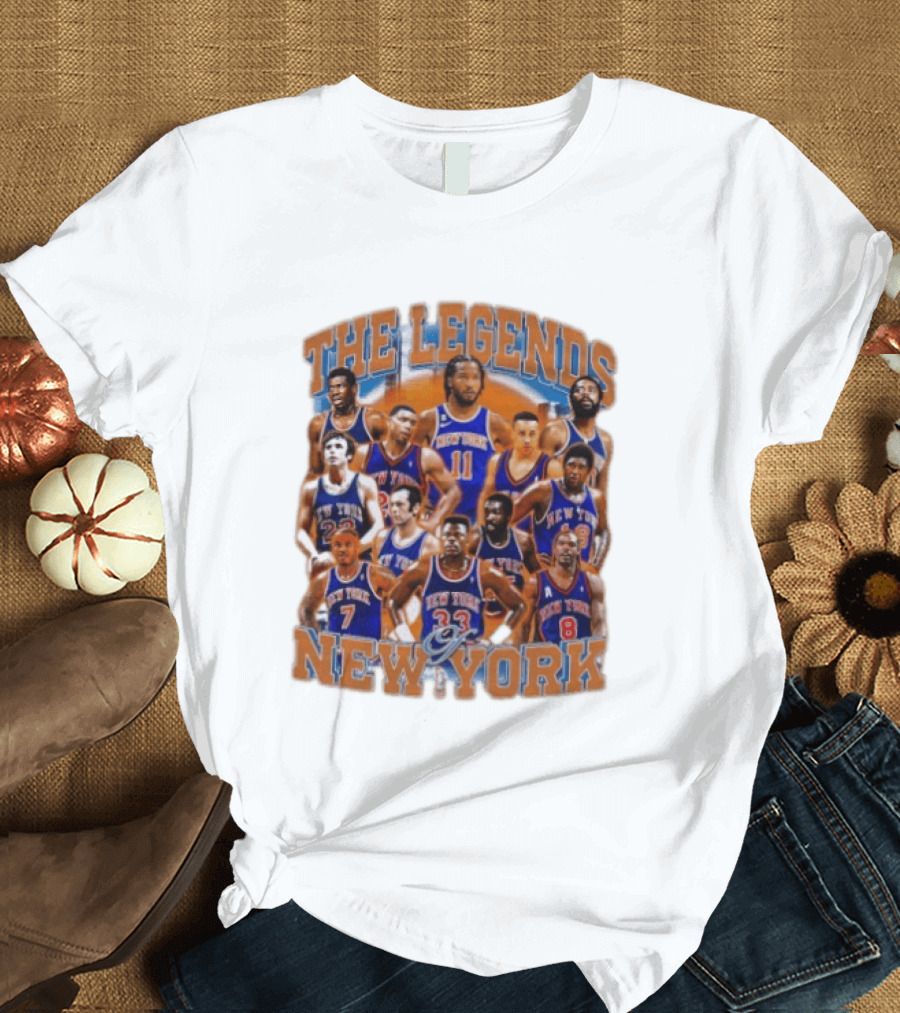 The Legends Of New York Basketball Collage T-Shirt