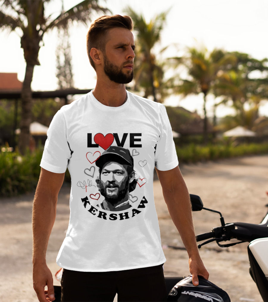 LOVE Kershaw Los Angeles Dodgers Baseball Heart T-Shirt
