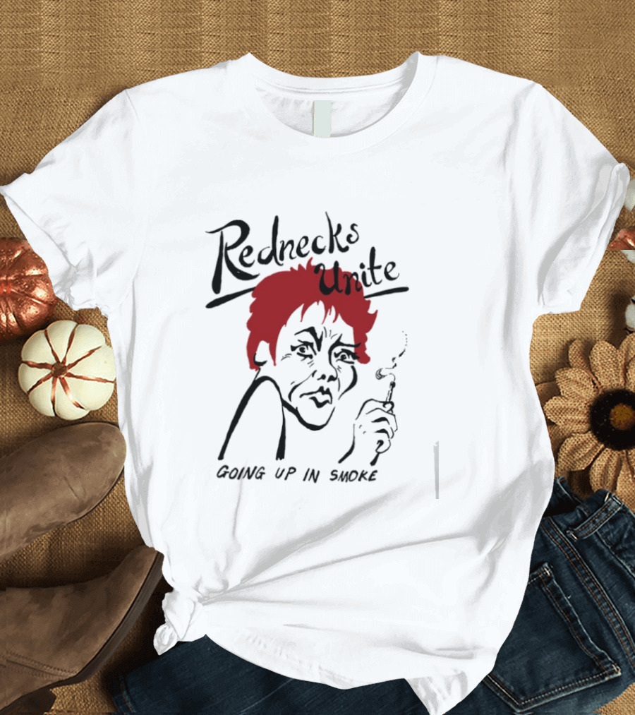 Rednecks Unite Going Up In Smoke Retro Cartoon Style Smoking T-Shirt