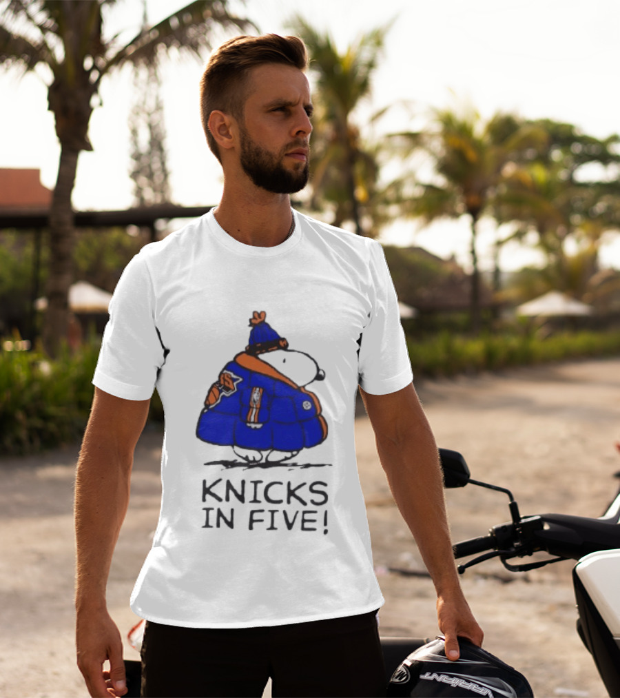 Snoopy Knicks In Five Peanuts Basketball Fan T-Shirt