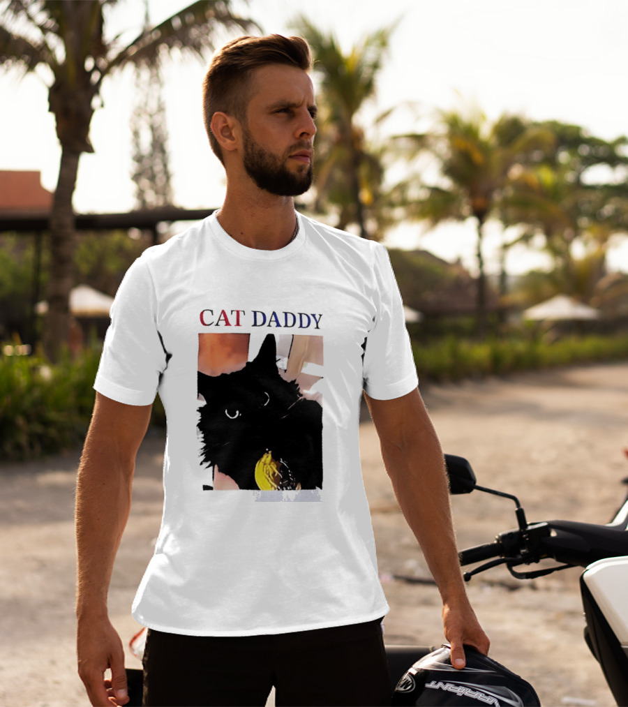 Cat Daddy Black Cat Image With Yellow Banana Accessory T-Shirt
