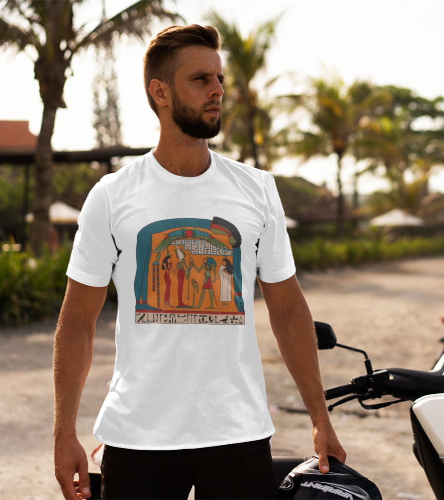 Panel Of Tabakenkhonsu Egyptian Hieroglyphs And Deities T-Shirt