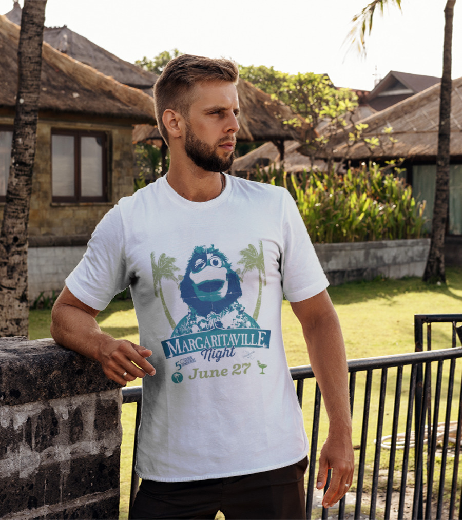Philly Phanatic Margaritaville Night 5 O' Somewhere June 27 Palm Trees T-Shirt