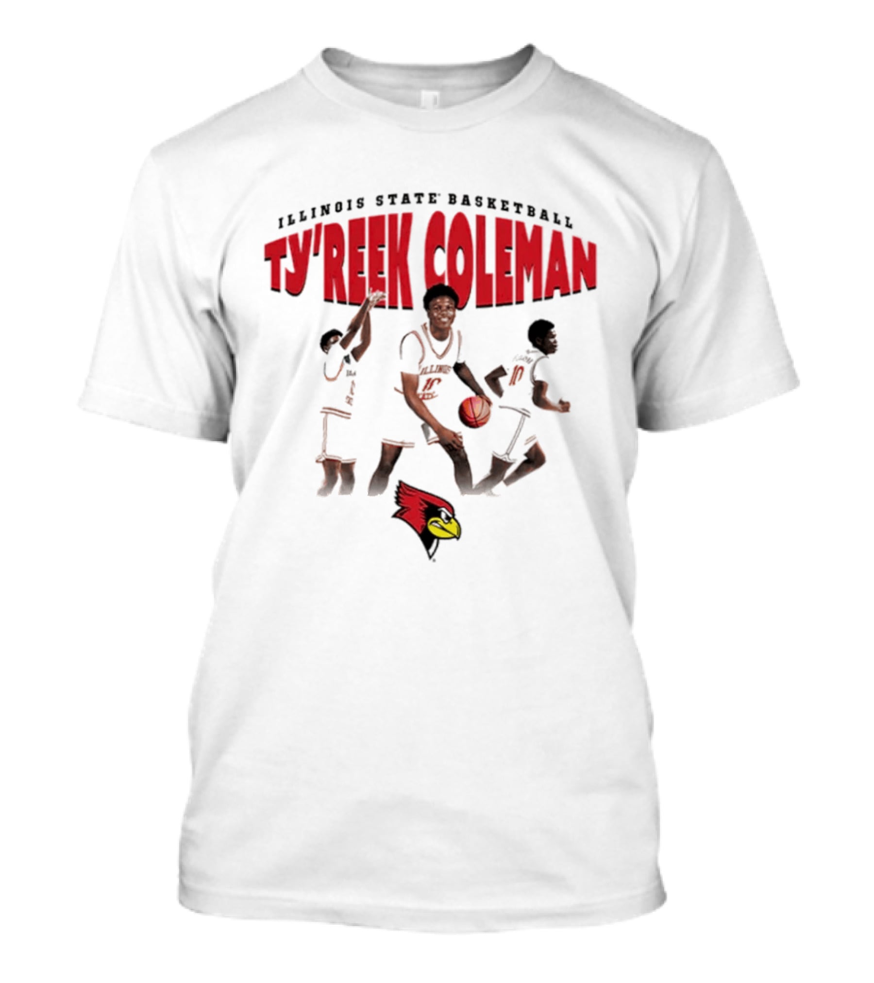 Illinois State Basketball Ty'Reek Coleman Redbirds T-Shirt