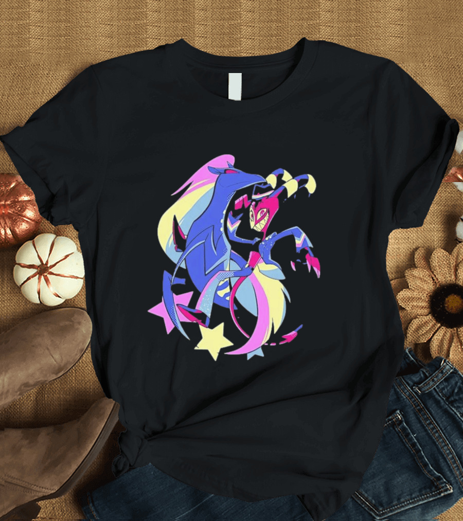 Blitz And Stolas Helluva Boss Neon Aesthetic Stars T-Shirt