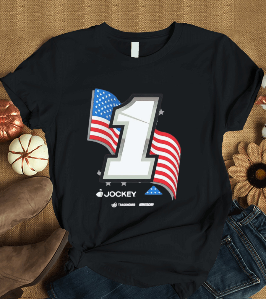 Ross Chastain 1 Jockey Folds Of Honor American Flag Trackhouse NASCAR Racing T-Shirt