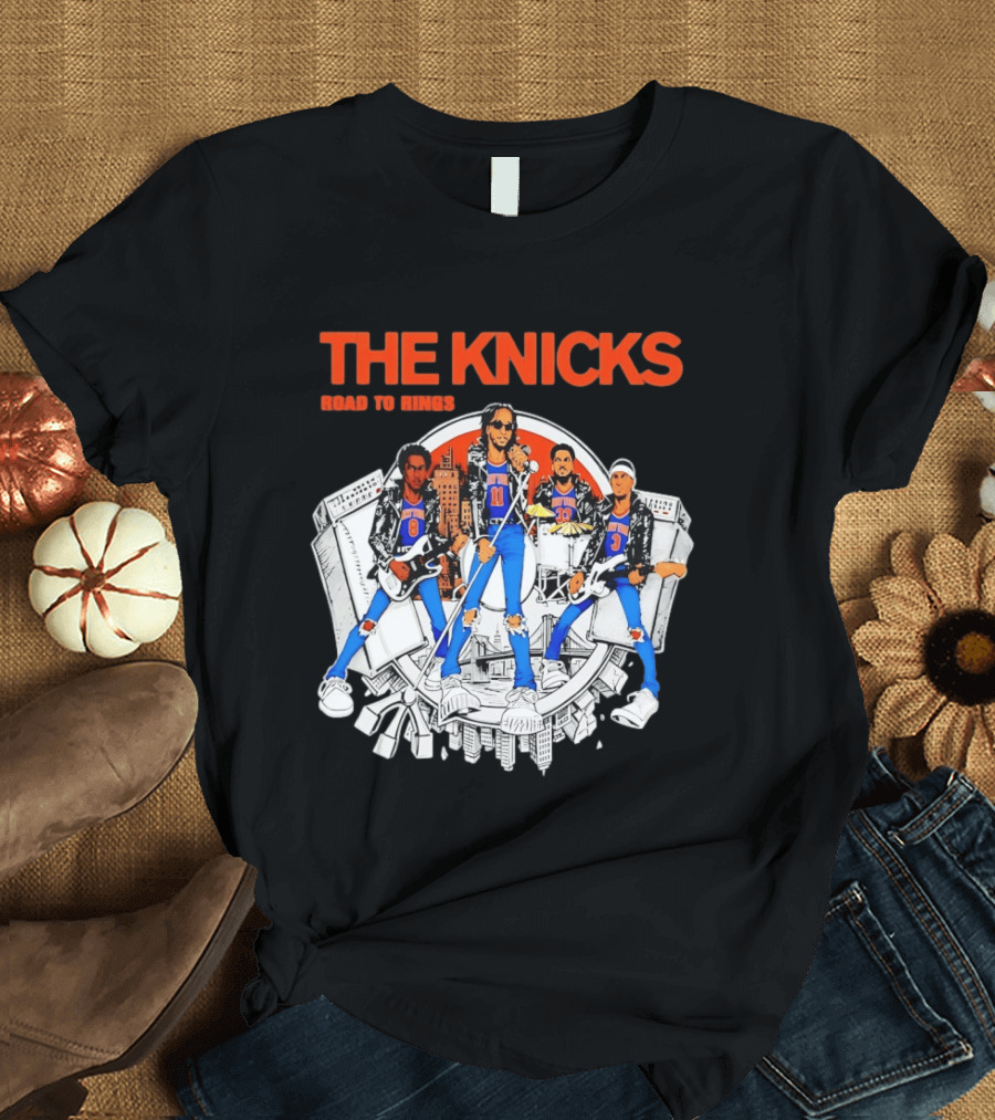 THE KNICKS Players Rock Road To Rings New York Knicks T-Shirt