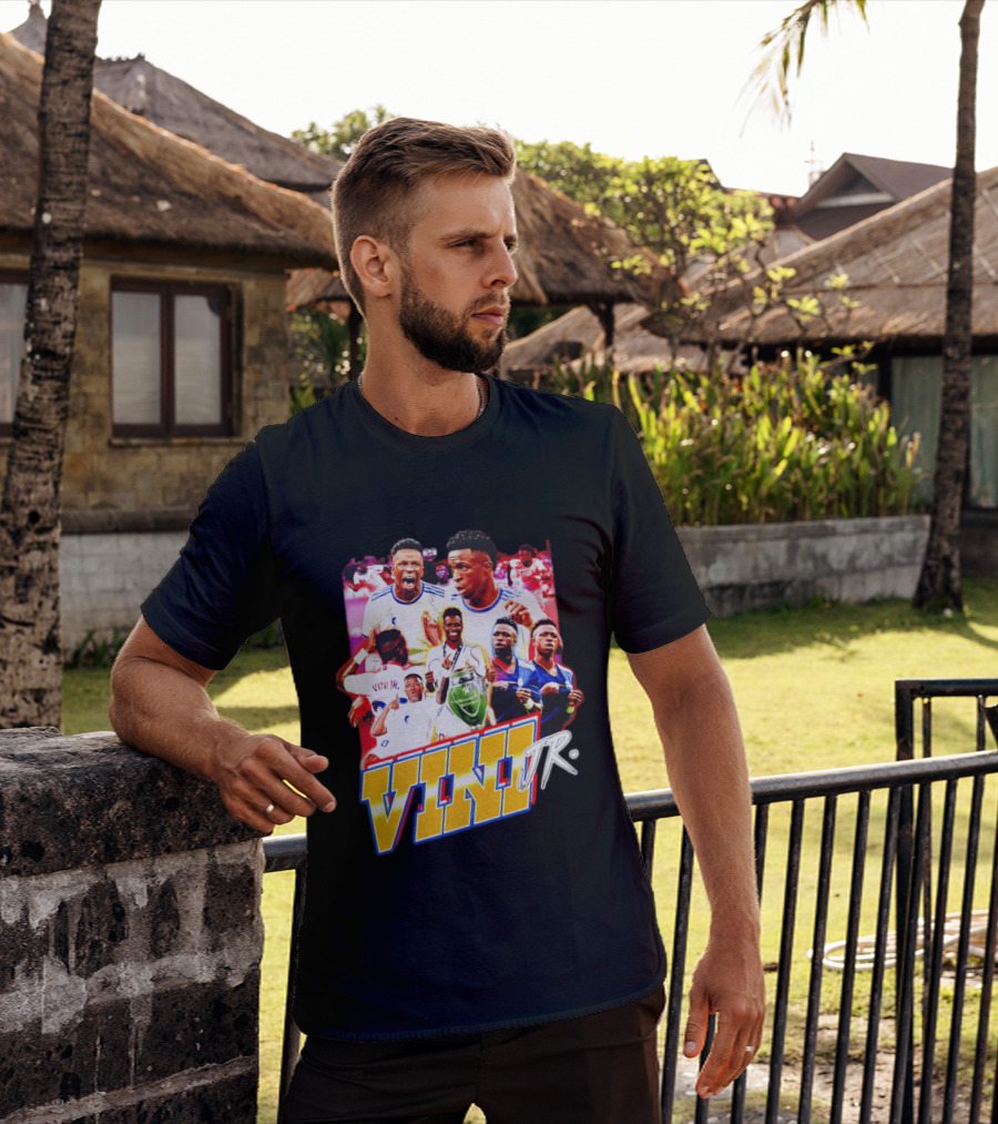 Vini Jr Vinicius Junior Real Madrid Football Collage T-Shirt