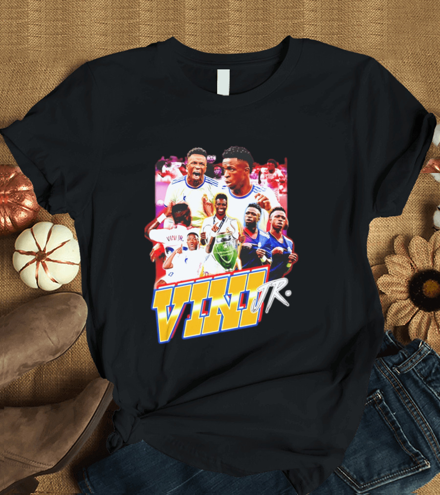 Vini Jr Vinicius Junior Real Madrid Football Collage T-Shirt