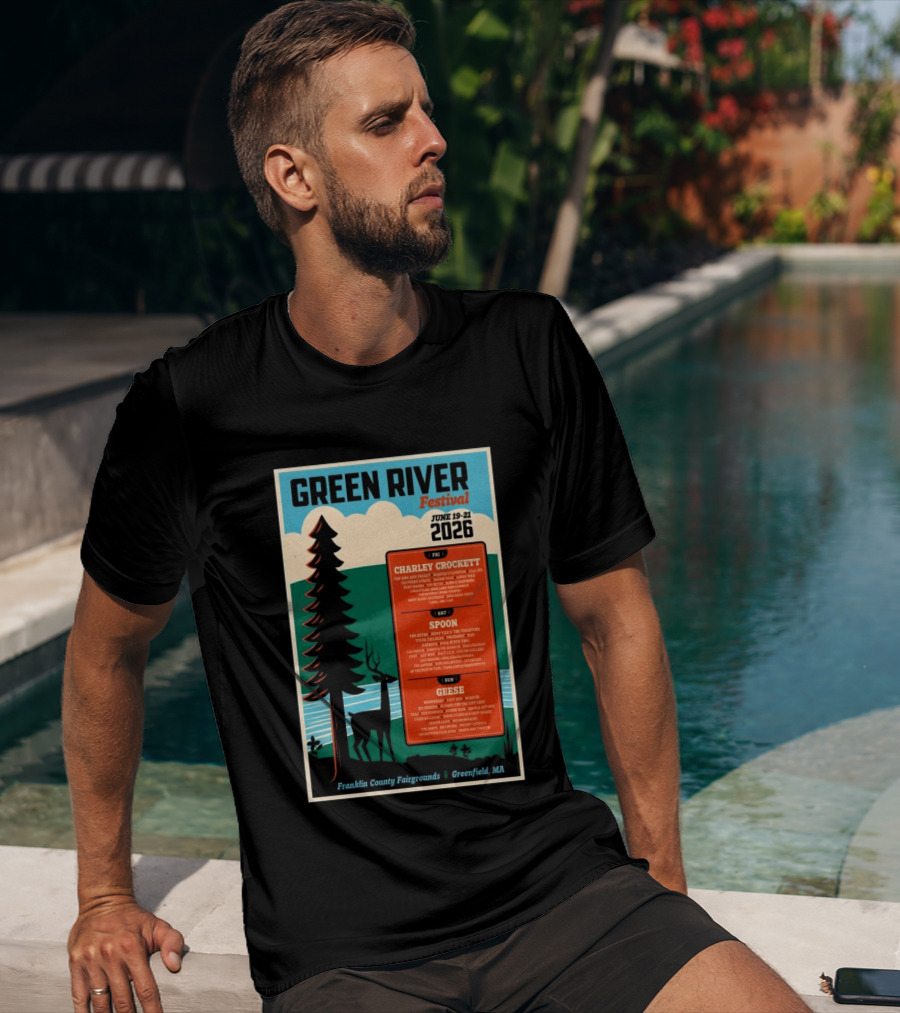 Green River Festival June 19 21 2026 Franklin County Fairgrounds Greenfield MA Featuring Charley Crockett Spoon Geese T-Shirt