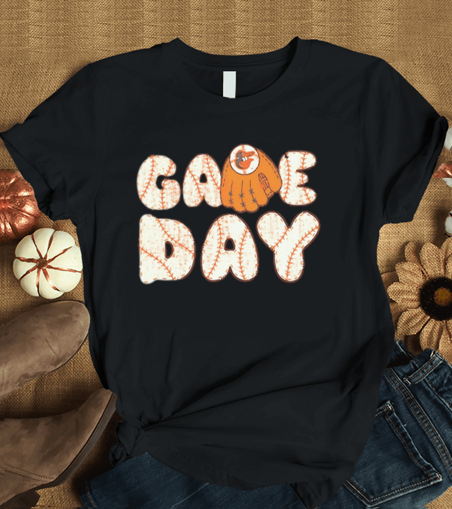 Baltimore Orioles Game Day Baseball Glove MLB T-Shirt