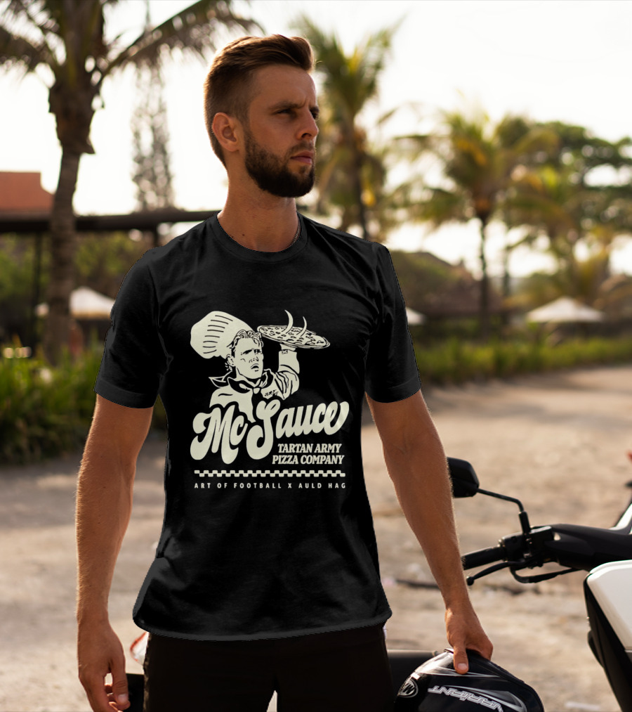 McSauce Tartan Army Pizza Company Art Of Football X Auld Hag T-Shirt