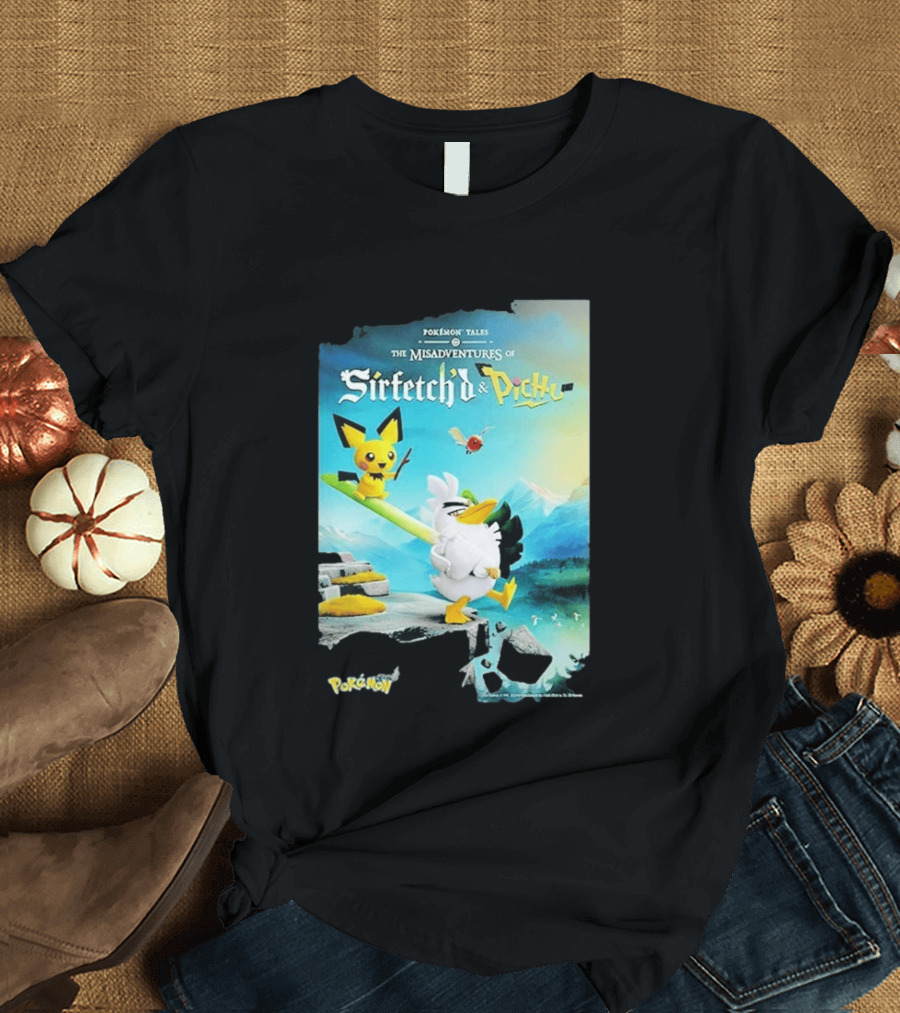 Pokémon Tales The Misadventures Of Sirfetch'd And Pichu Adventure Scene T-Shirt