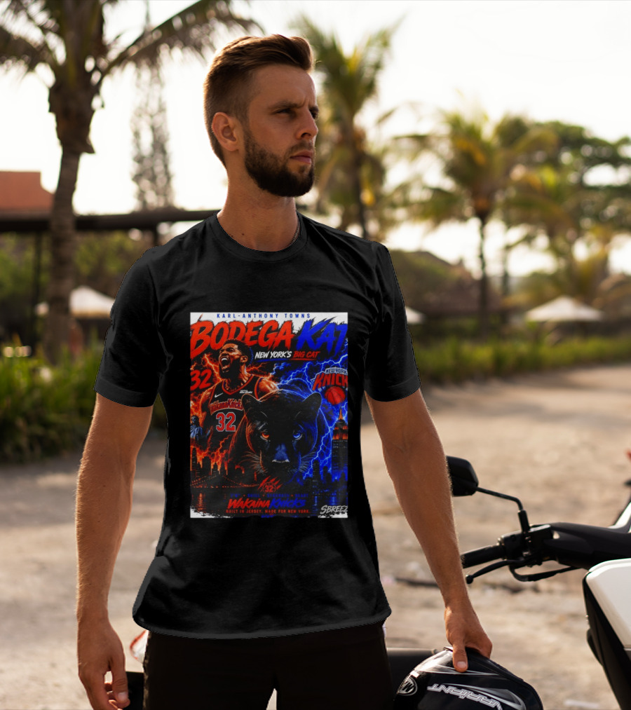 Bodega KAT Karl Anthony Towns Wakaina Knicks 2026 New York's Big Cat 32 T-Shirt