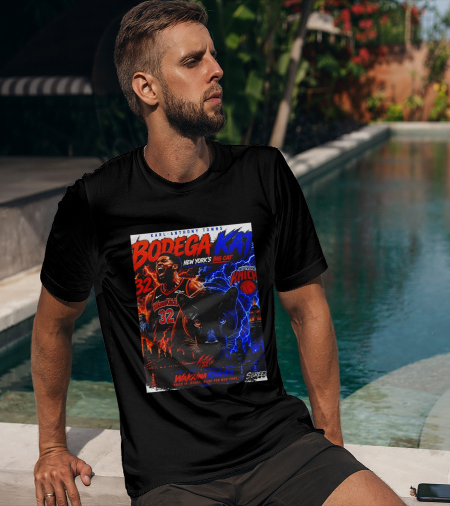 Bodega KAT Karl Anthony Towns Wakaina Knicks 2026 New York's Big Cat 32 T-Shirt