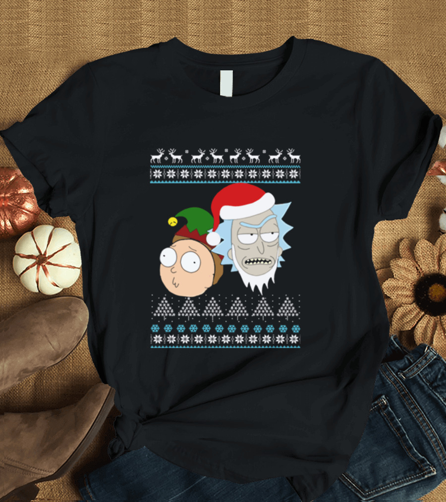 Rick Santa Morty Elf Christmas Sweater T-Shirt