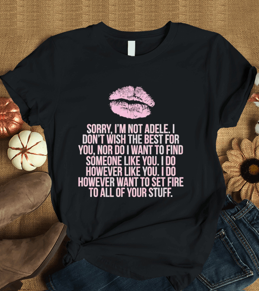 Sorry I'm Not Adele I Don't Wish The Best For You I Want To Set Fire To All Of Your Stuff T-Shirt
