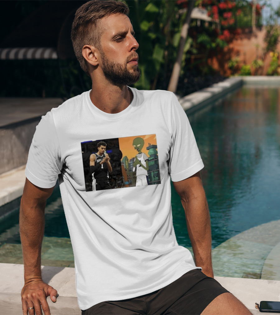 2026 Victor Wembanyama Spurs Alien Meme Basketball Fans T-Shirt