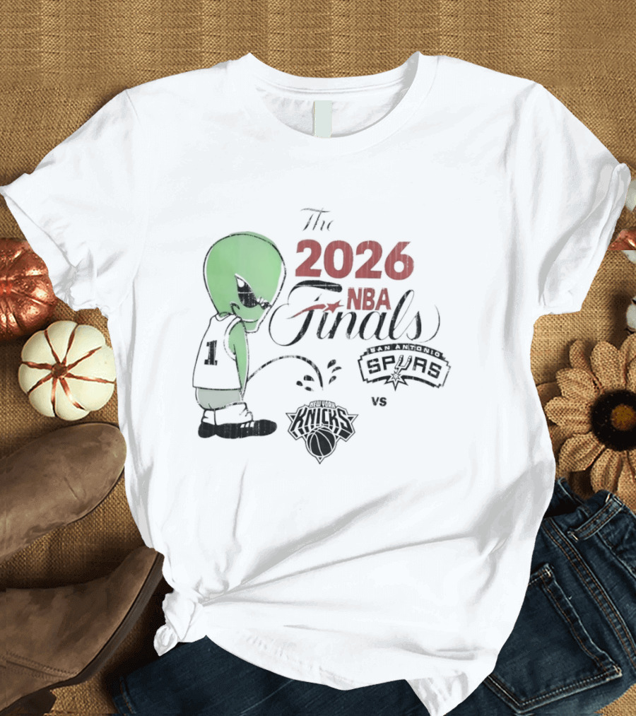 The 2026 NBA Finals Spurs Alien Vs Knicks Basketball T-Shirt