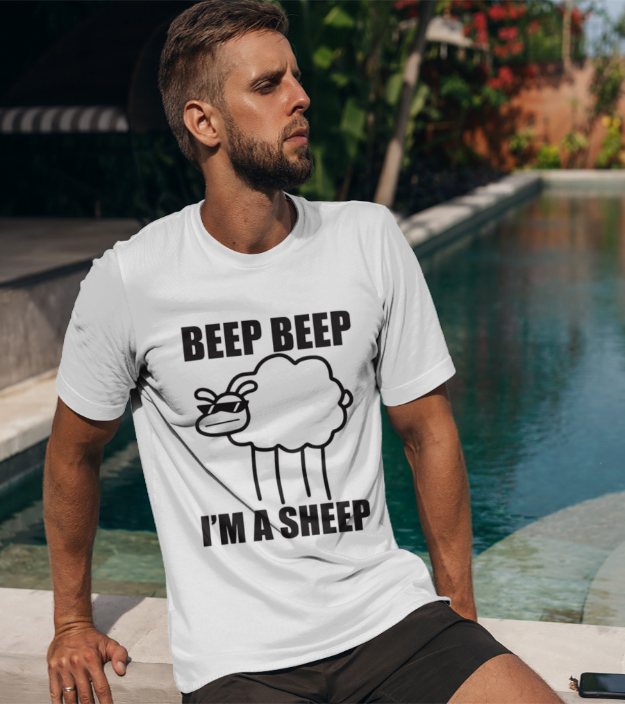 ASDFMOVIE10 Beep Beep I'm A Sheep Racerback Tank T-Shirt