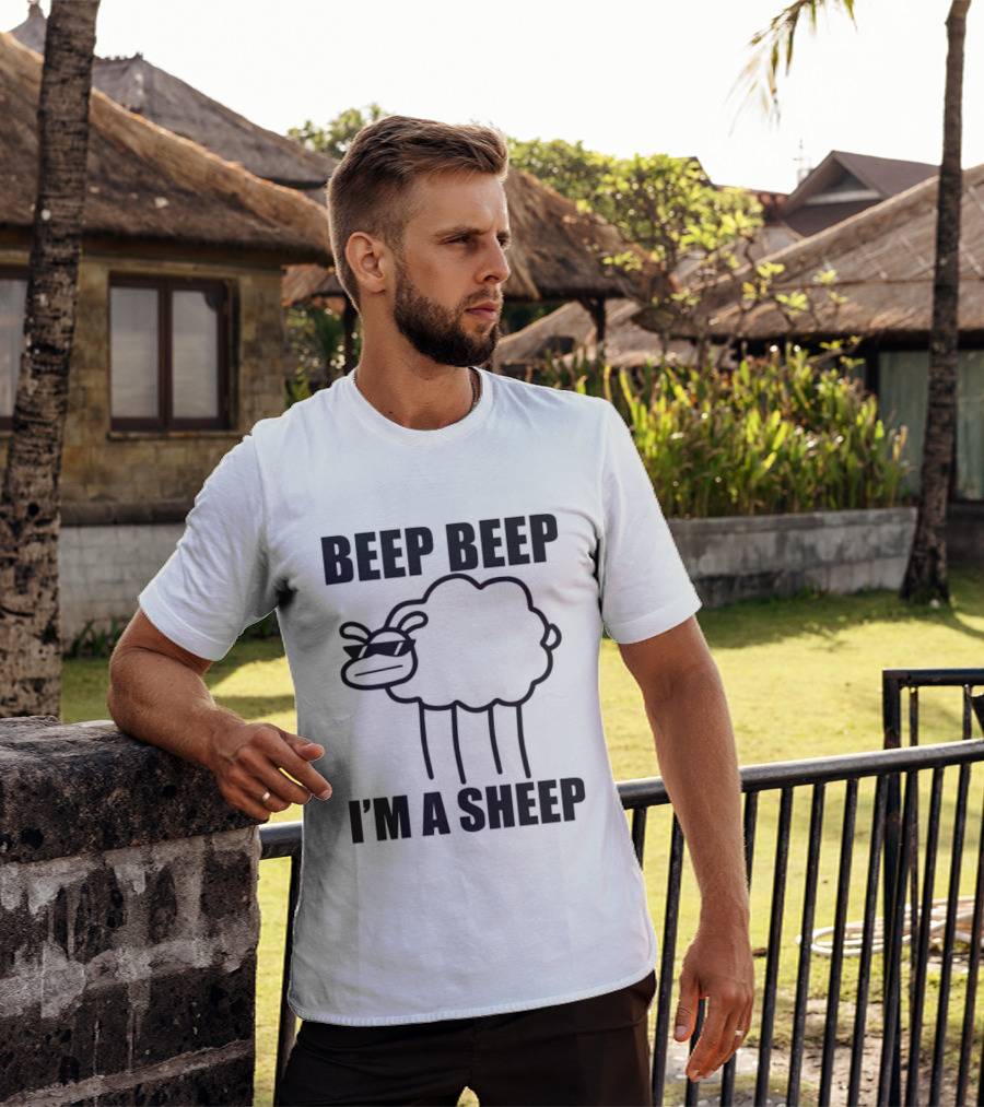 ASDFMOVIE10 Beep Beep I'm A Sheep Racerback Tank T-Shirt