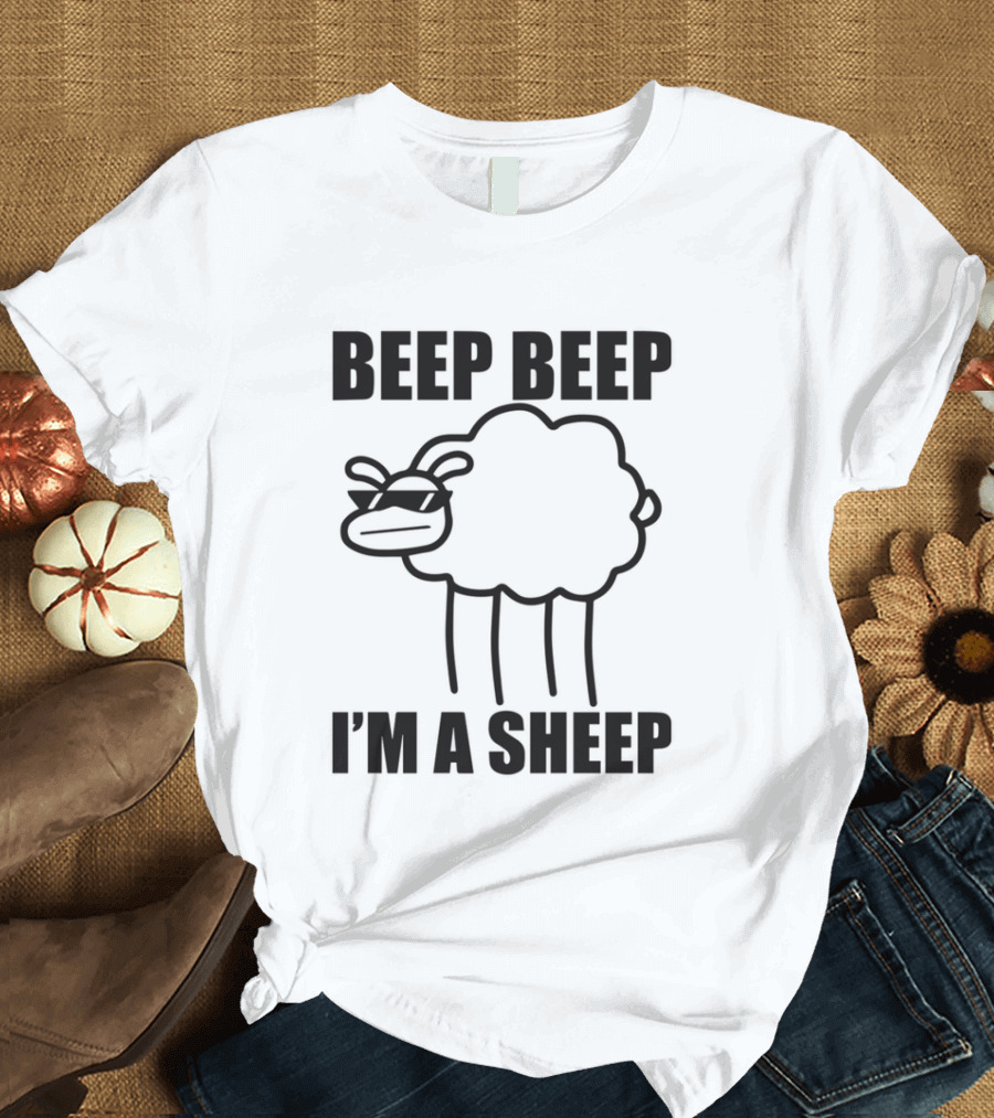 ASDFMOVIE10 Beep Beep I'm A Sheep Racerback Tank T-Shirt