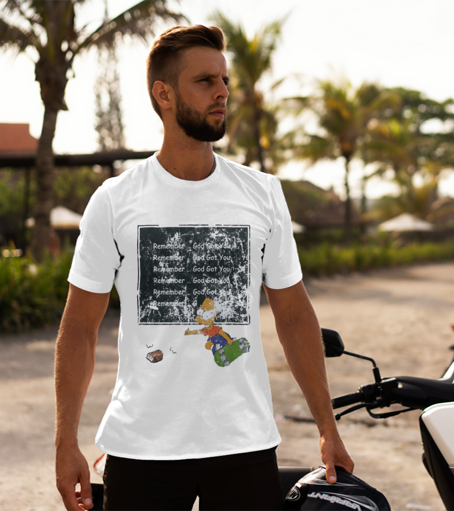 Boneyard Bart Remember God Got You Skateboard T-Shirt