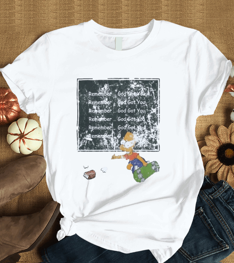 Boneyard Bart Remember God Got You Skateboard T-Shirt