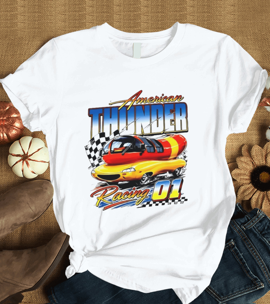 Oscar Mayer American Thunder Racing 01 Car Checkered Flag T-Shirt