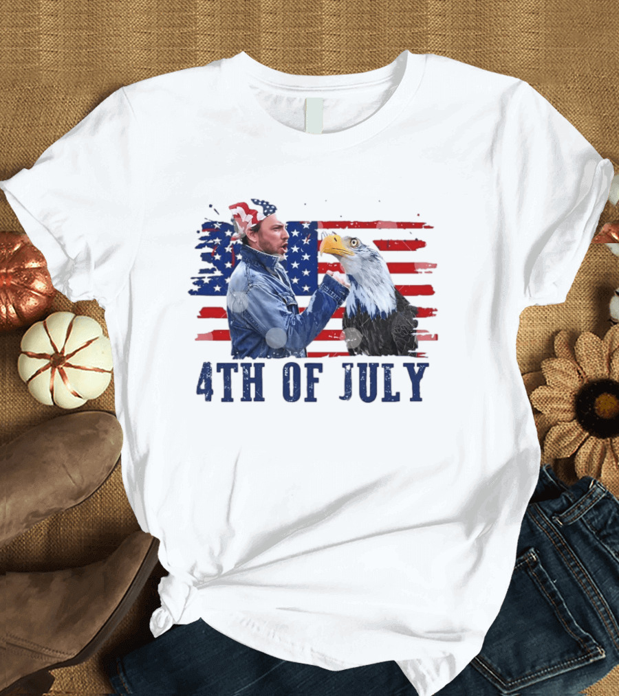 Charlie Kelly Rock Flag Eagle 4th Of July Patriotic Eagle Comedy T-Shirt
