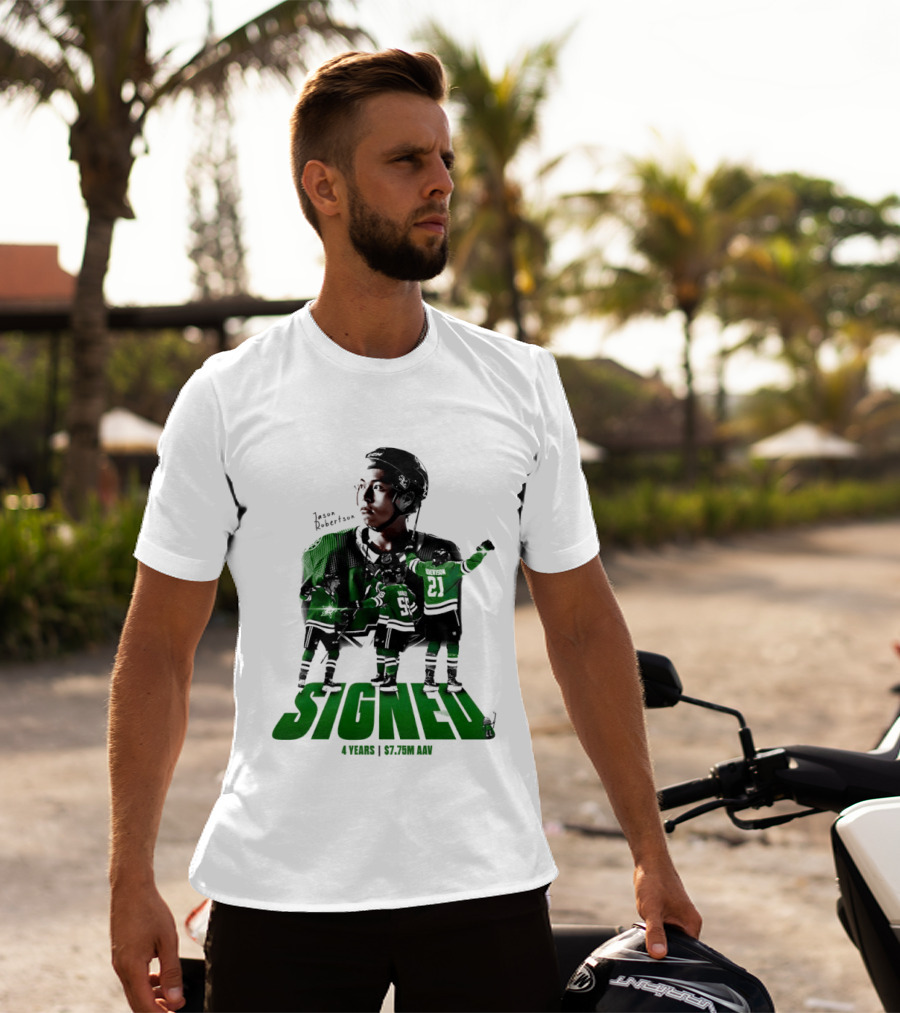 Jason Robertson Signed Dallas Stars 4 Years $7.75M AAV Contract T-Shirt