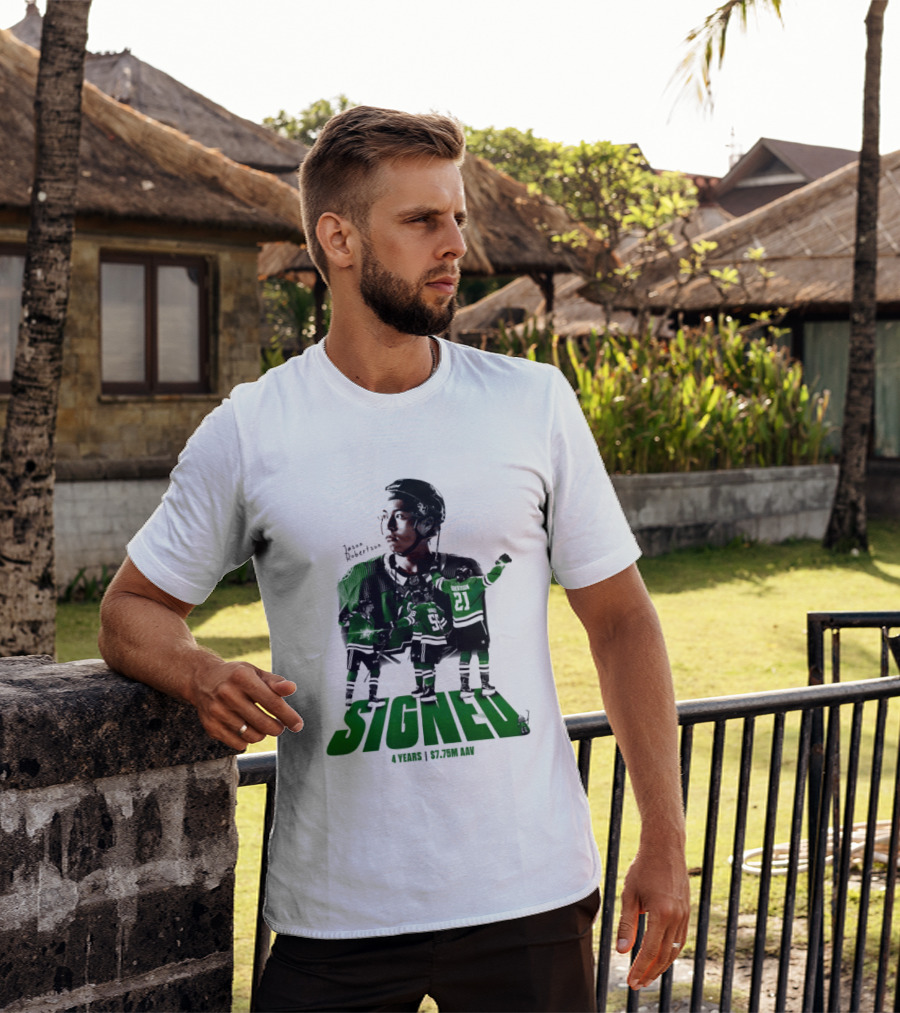 Jason Robertson Signed Dallas Stars 4 Years $7.75M AAV Contract T-Shirt