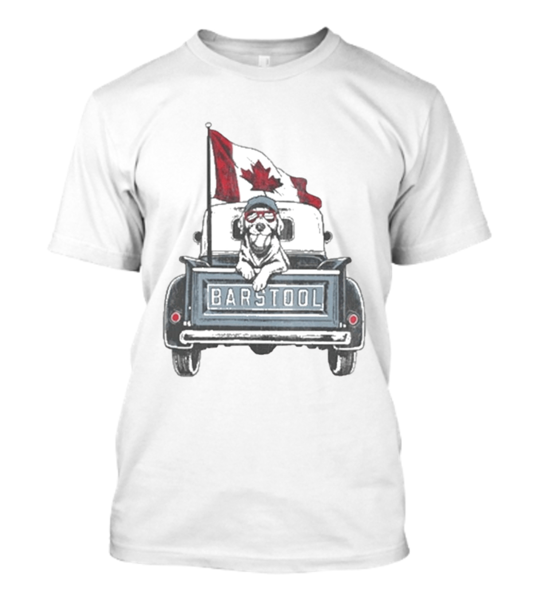 Barstool Truck Life Canadian Flag Dog T-Shirt