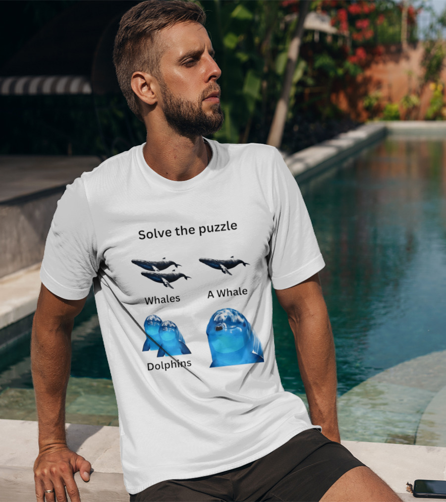 Solve The Puzzle Whales A Whale Dolphins Wordplay T-Shirt