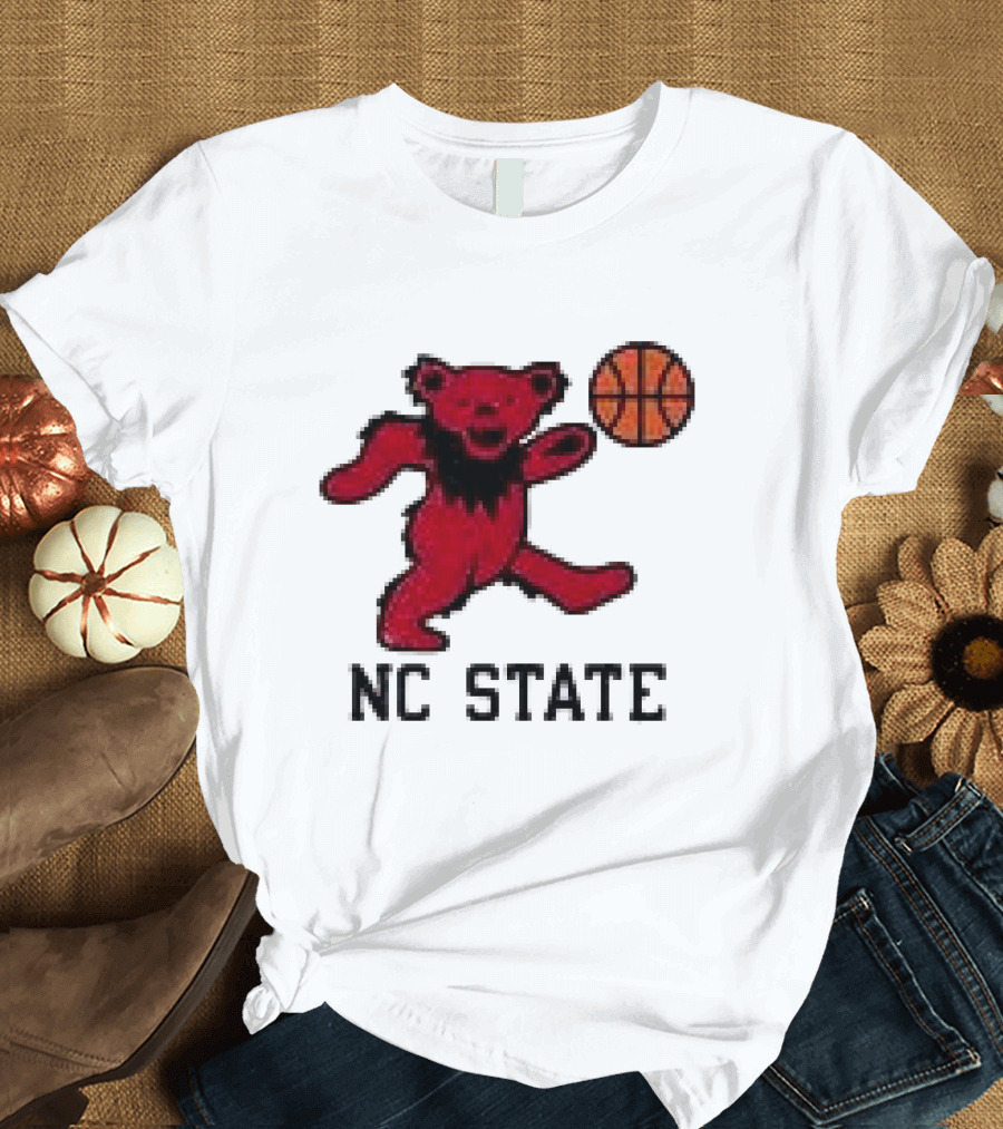 Grateful Dead NC State Wolfpack Bears Basketball Team Collaboration T-Shirt