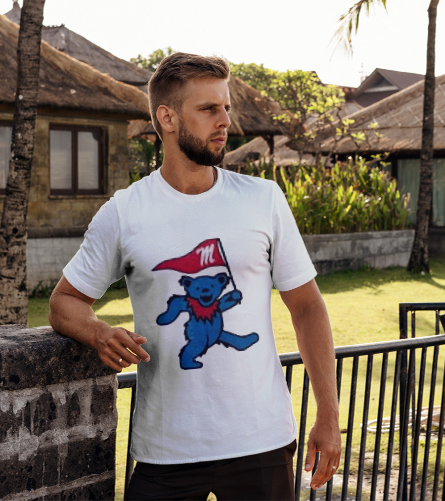 Grateful Dead Ole Miss Rebels Bears M Flag T-Shirt