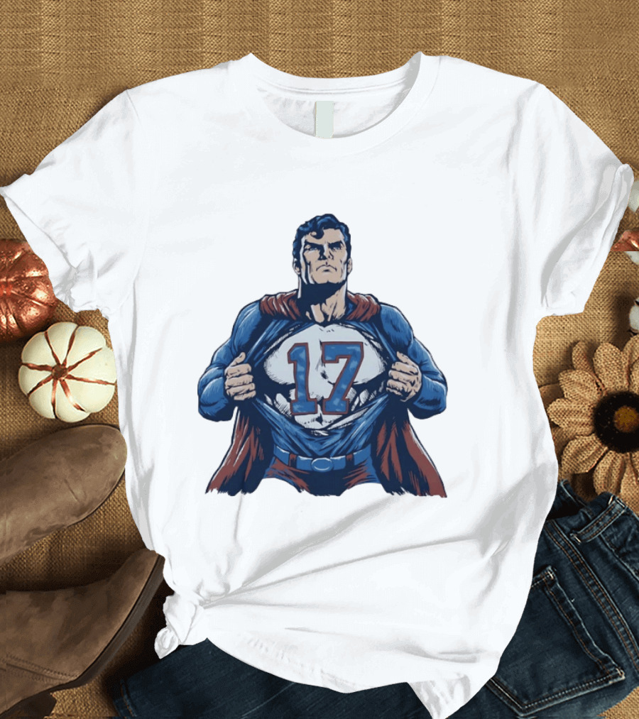 Superman Secret Identity 17 Josh Allen Buffalo Bills T-Shirt