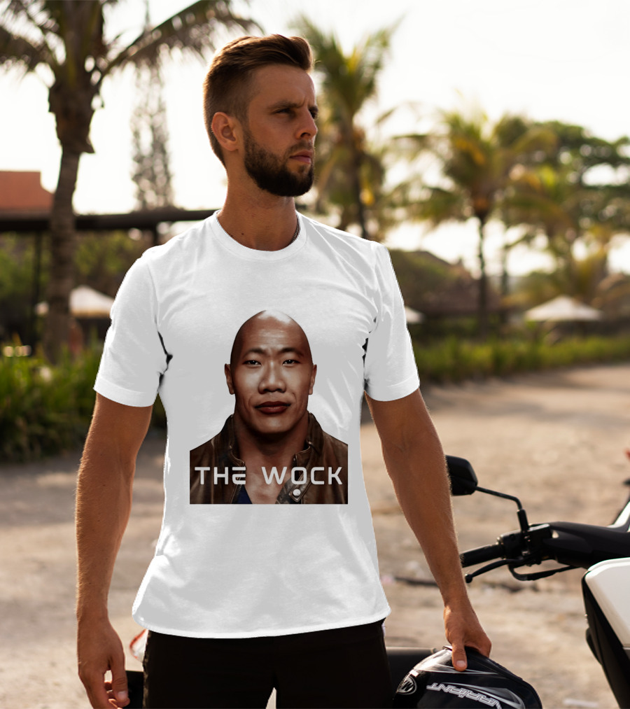 The Wock Parody Face Mashup The Rock And Wok T-Shirt