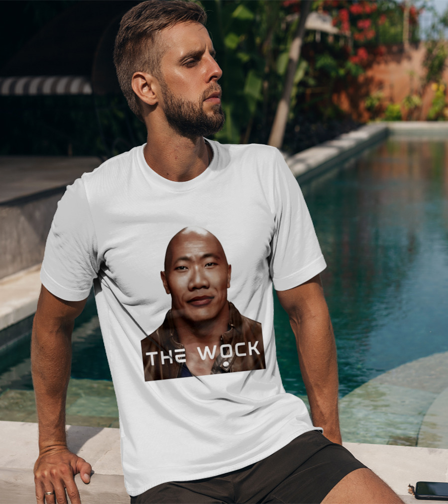 The Wock Parody Face Mashup The Rock And Wok T-Shirt