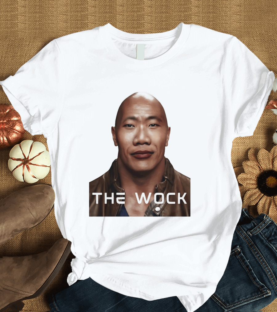 The Wock Parody Face Mashup The Rock And Wok T-Shirt